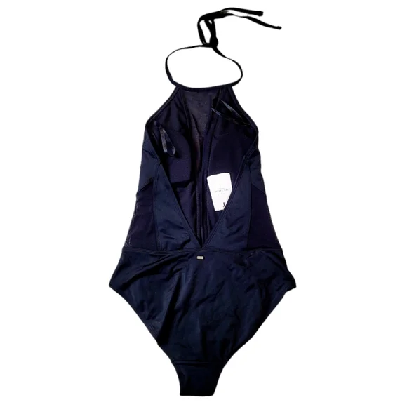 NWT Ted Baker Mesh Panel One Piece Halter Swimsuit in Black 6 - Picture 5 of 11